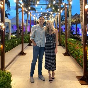 Black and white polka dot dress